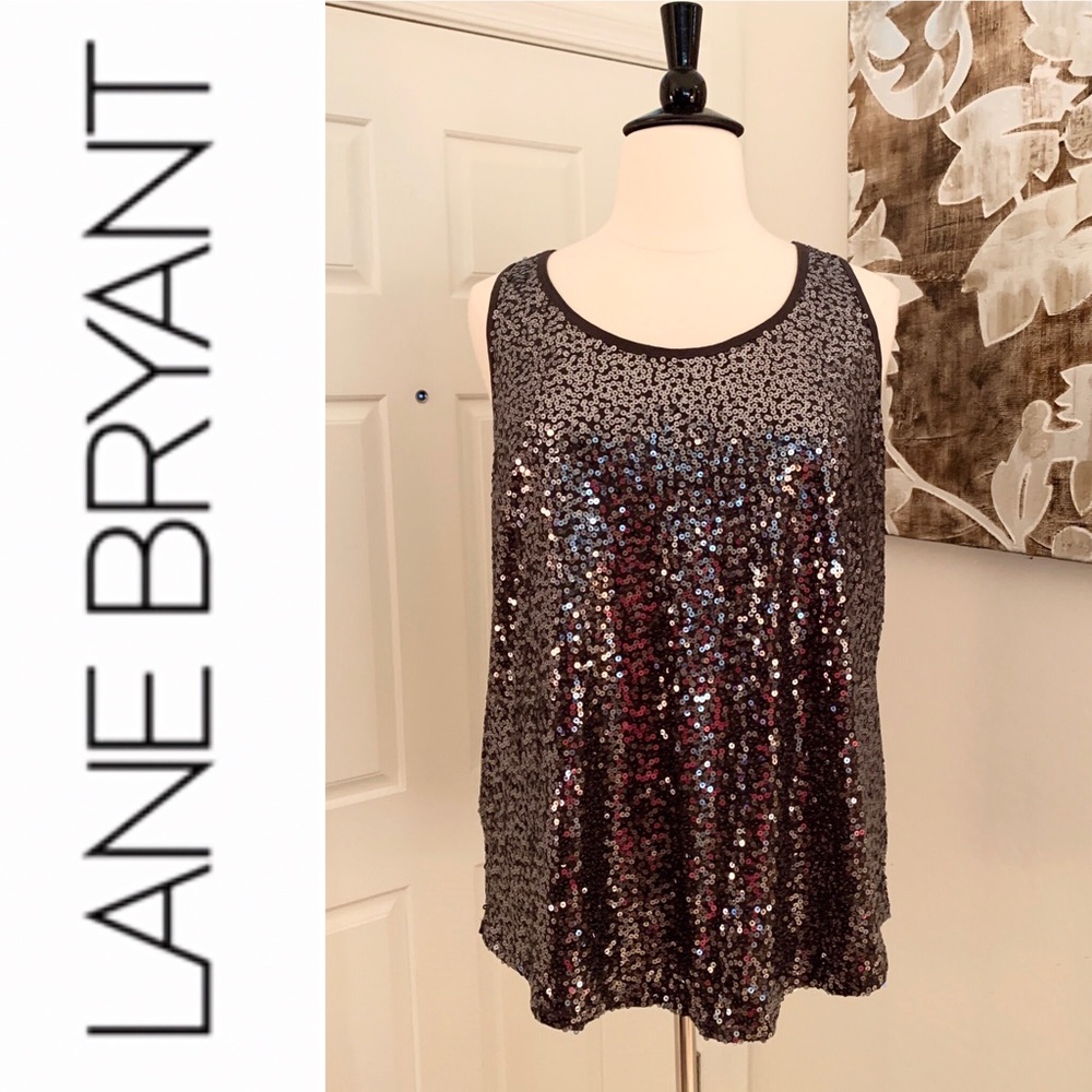 Lane Bryant Gray Sequin Evening Tank Size 18/20